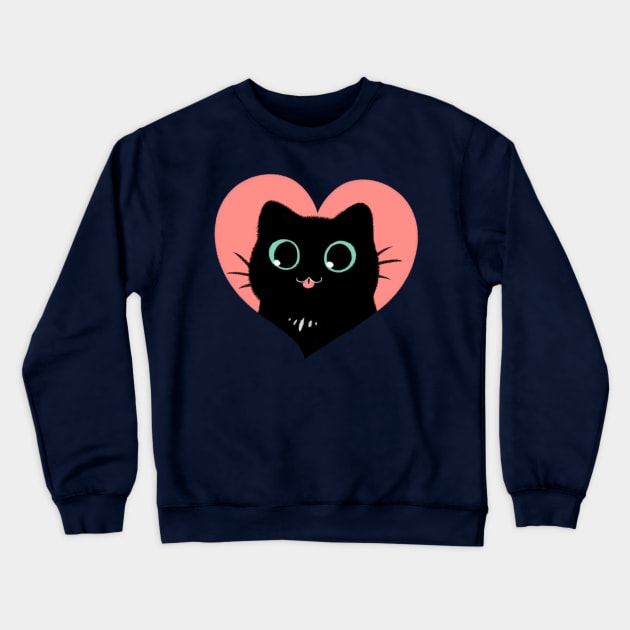 I Heart Black Cats! (Fun Edition) Crewneck Sweatshirt by Starling